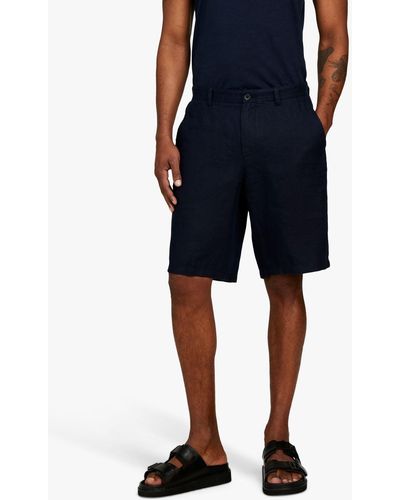 Sisley Linen Bermuda Shorts - Blue