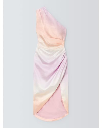 Elliatt Munich Ombre One Shoulder Midi Dress - Pink