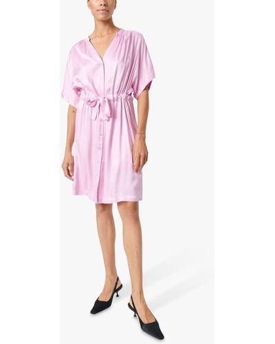 Soaked In Luxury Charma Batwing Sleeve Tie Waist Dress - Pink
