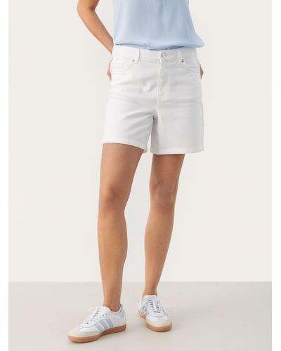 Part Two Gida High Waist Denim Shorts - White