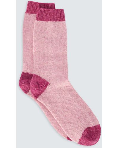 John Lewis Speckled Wool Silk Blend Socks - Pink
