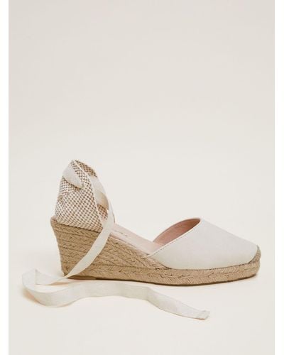 Phase Eight Suede Ankle Tie Espadrilles - Natural