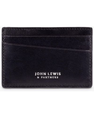 John Lewis Vegetable Tan Leather Card Holder - Black