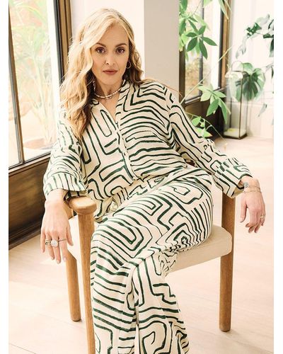 Nobody's Child X Happy Place By Fearne Cotton Tamar Geometric Print Shirt - Natural