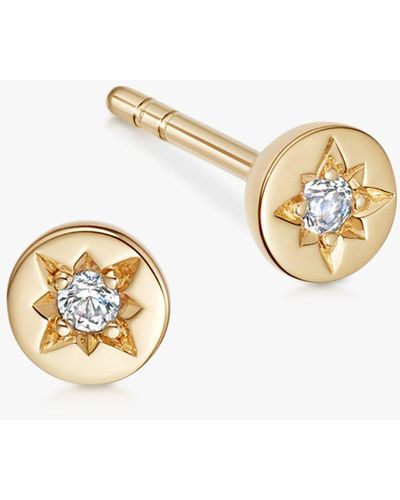 Astley Clarke Celestial White Sapphire Round Stud Earrings - Metallic