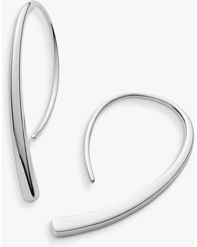 Skagen Curved Hoop Earrings - White