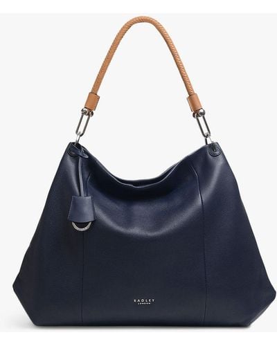 Radley Cuba Street Leather Large Zip Top Shoulder Bag - Blue