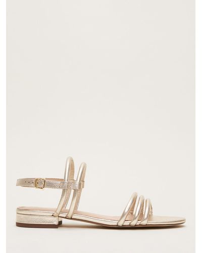 Phase Eight Metallic Leather Sandals - Natural