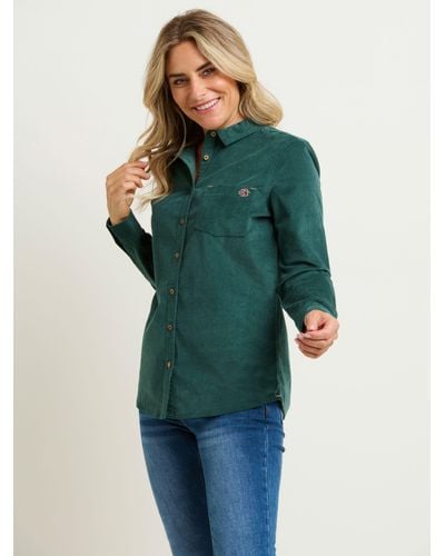 Brakeburn Archer Cotton Blend Cord Shirt - Green