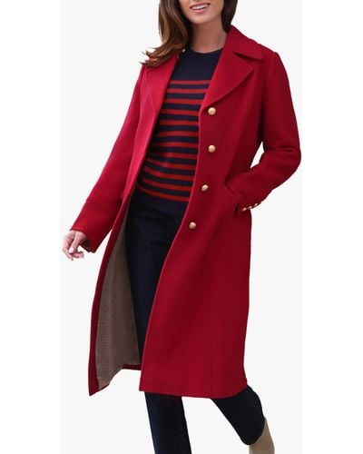 Pure Collection Luxury Wool Coat - Red