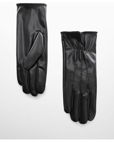 Mango Octavia Faux Leather Gloves - Black