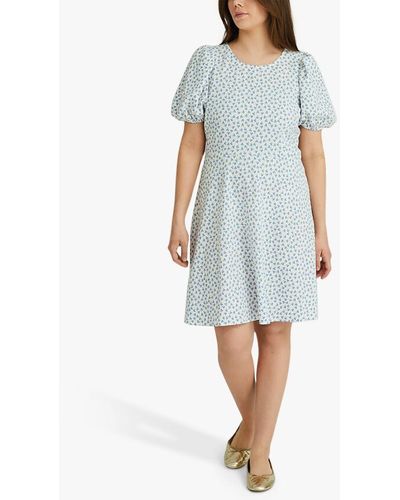 A-View Gino Ditsy Floral Print Knee Length Dress - Blue