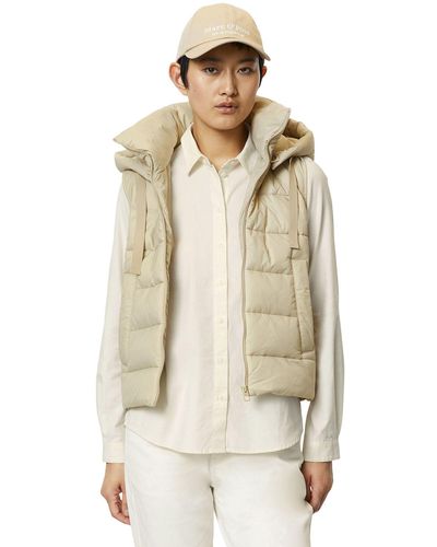 Marc O' Polo Hooded Puffer Quilt Gilet - Natural