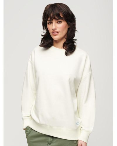 Superdry Essential Boxy Fit Logo Sweatshirt - White