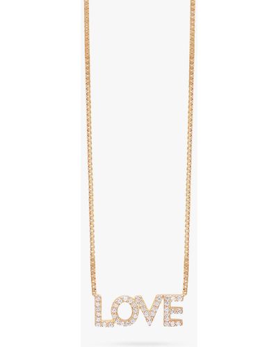 Rachel Jackson Solid Gold And Diamond Love Necklace - White