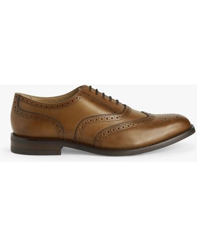 John Lewis Leather Perforated Brogues - Brown