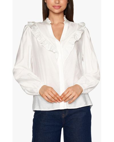 Sisters Point Viga Frill Detail Blouse - White