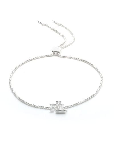 Ralph Lauren Lauren Sterling Silver Logo Toggle Chain Bracelet - White