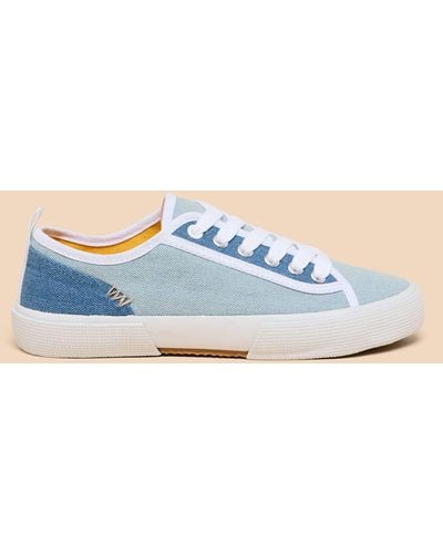 White Stuff Pippa Canvas Lace Up Trainers - Blue