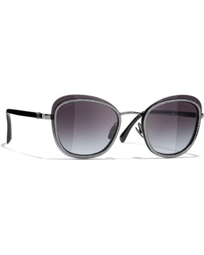 Chanel Oval Sunglasses Ch4264 Gunmetal/grey Gradient