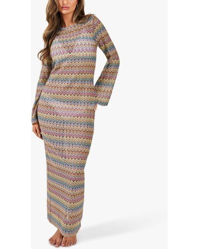 Accessorize Zig Zag Crochet Maxi Dress - Multicolour