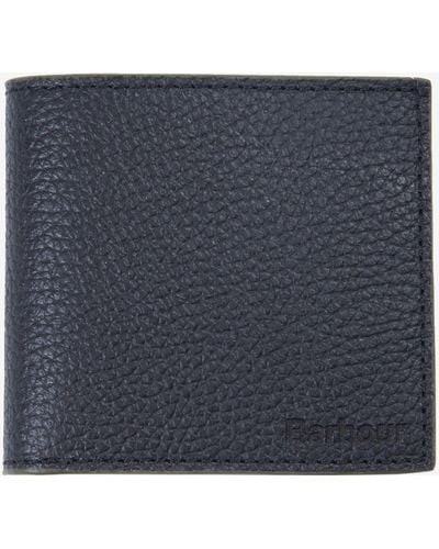 Barbour Bifold Grain Leather Wallet - Blue