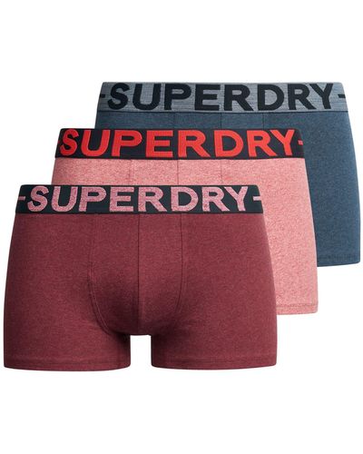 Superdry Organic Cotton Blend Trunks - Red