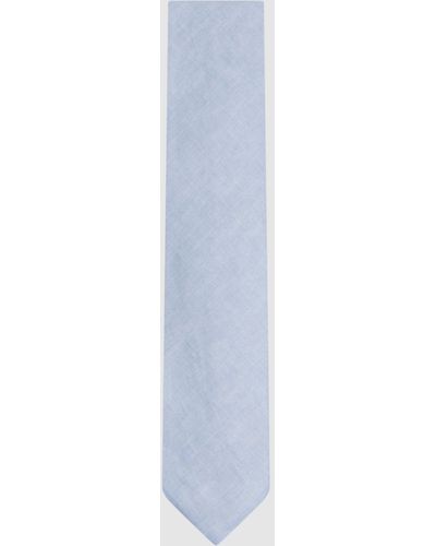 Reiss Vitali Linen Tie - White