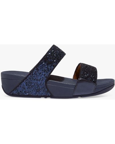 Fitflop Lulu Glitter Slider Sandals - Blue