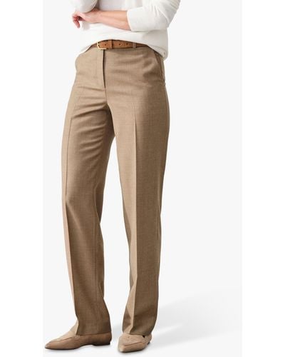 Pure Collection Wide Leg Wool Blend Trousers - Natural