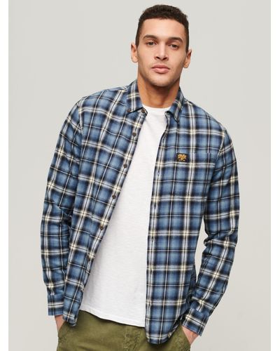 Superdry Organic Cotton Long Sleeve Lumberjack Shirt - Blue