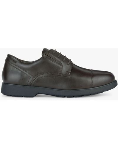 Geox Spherica Ec11 Leather Oxford Shoes - Brown