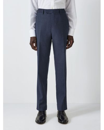 John Lewis Wool Hopsack Regular Fit Trousers - Blue