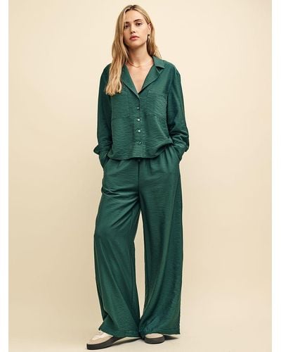 Nobody's Child Melody Wide Leg Trousers - Green