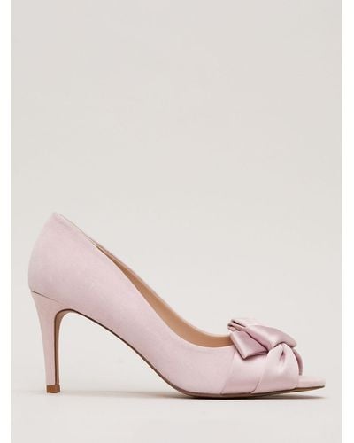 Phase Eight Knot Detail Peeptoe Shoes - Pink