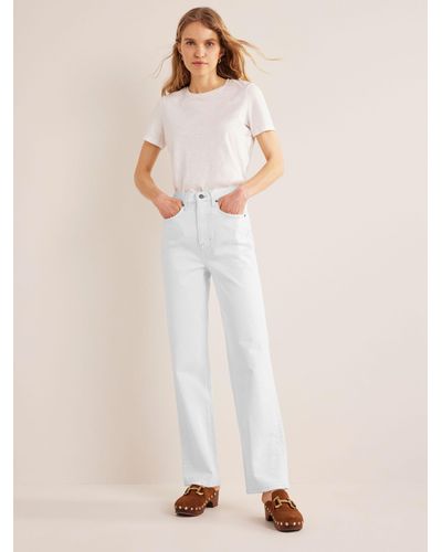 Boden High Rise Straight Leg Jeans - Natural