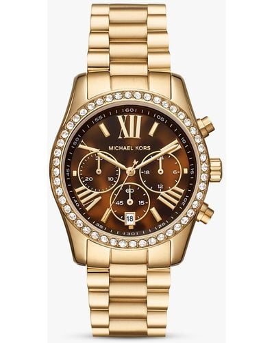 Michael Kors Mk7276 Lexington Chronograph Date Bracelet Strap Watch - Metallic