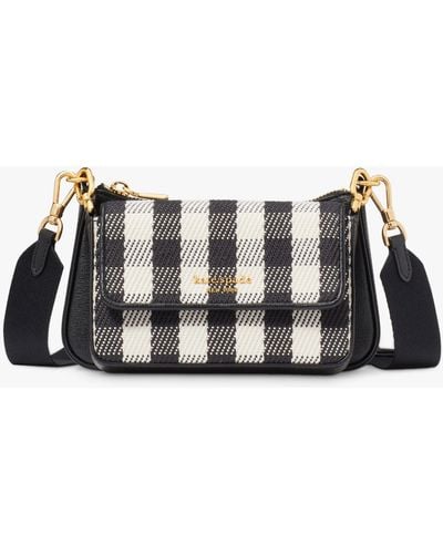 Kate Spade Double Up Gingham Cross Body Bag - White