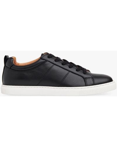 Whistles Koki Lace Up Low Top Leather Trainers - Black