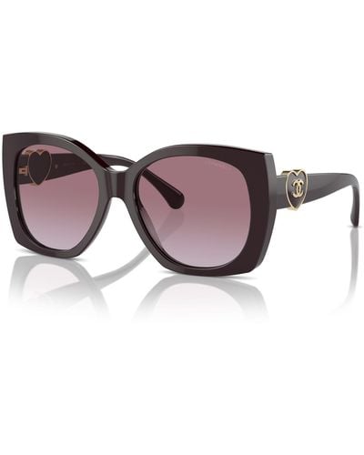 Chanel Square Sunglasses Ch5519 Red Vendome/pink Gradient - Multicolour