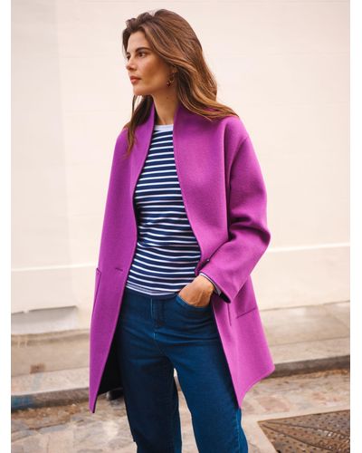 Nrby Deedee Wool Blend Reversible Coat - Purple