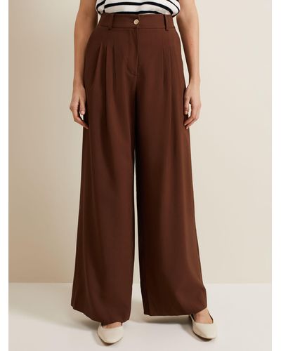 Phase Eight Indiyah Wide Leg Trousers - Brown