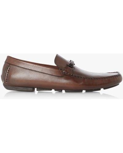 Dune Beacons Leather Loafers - Brown