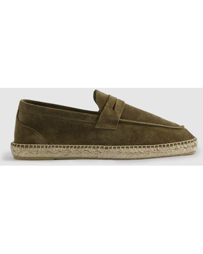 Reiss Cannes Suede Espadrille - Green