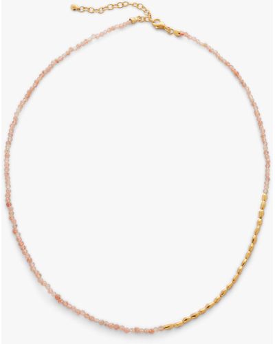 Monica Vinader Mini Nugget Gemstone Beaded Necklace - Metallic