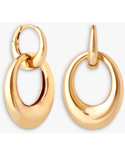 Astrid & Miyu Dome Connection Link Hoop Earrings - Metallic