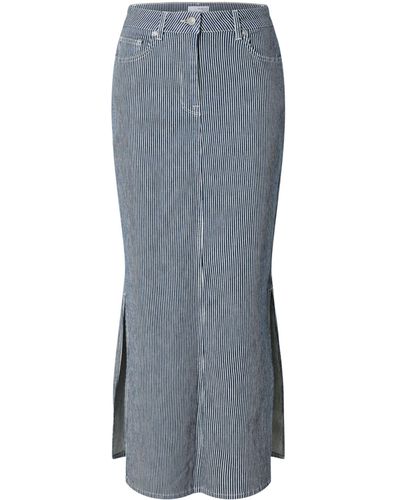 SELECTED Myra Stripe Denim Skirt - Grey
