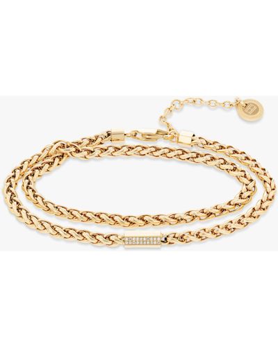 Tommy Hilfiger Crystal Detail Snake Chain Bracelet - Metallic