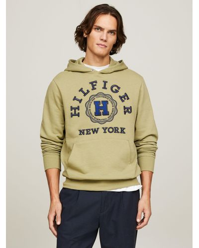Tommy Hilfiger Pullover Logo Hoodie - Natural