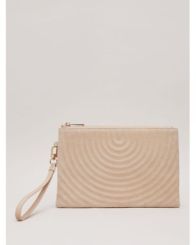 Phase Eight Stitch Detail Clutch Bag - Natural